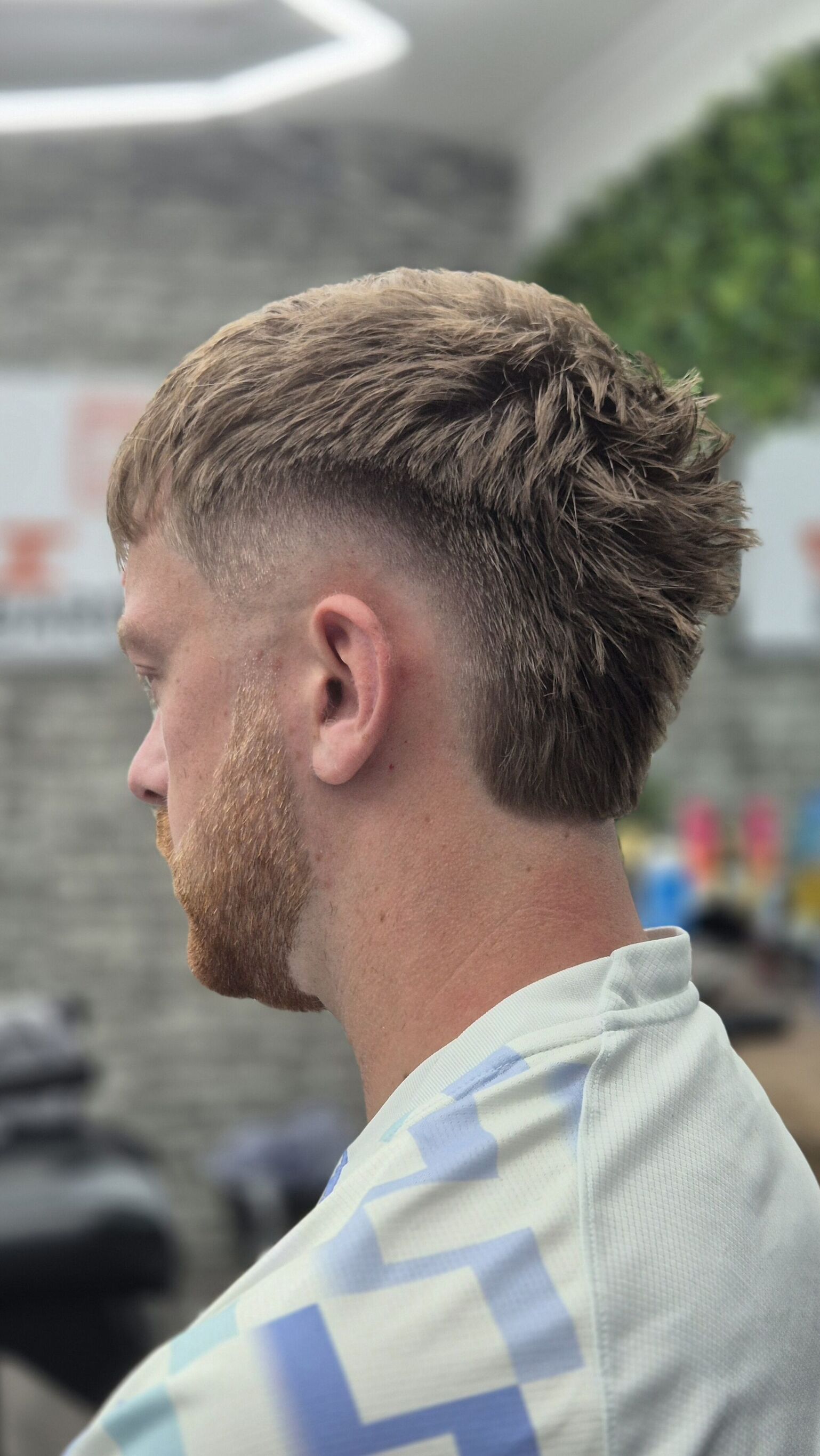 Textured crop with a fade and a tidy beard